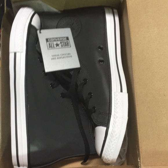 Converse 650932C Ctas Hi Black junior walking Shoe - Picture 2 of 5